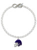 Silver Plated Small Purple Football Helmet - Custom Engraved Infinity Toggle Bracelet: Personalized Jewelry Gift - Names, Initials, Dates, Bible Verses