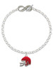 Silver Plated Small Red Football Helmet - Custom Engraved Infinity Toggle Bracelet: Personalized Jewelry Gift - Names, Initials, Dates, Bible Verses