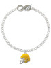 Silver Plated Small Yellow Football Helmet - Custom Engraved Infinity Toggle Bracelet: Personalized Jewelry Gift - Names, Initials, Dates, Bible Verses