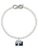 Silver Plated Blue Present - Custom Engraved Infinity Toggle Bracelet: Personalized Jewelry Gift - Names, Initials, Dates, Bible Verses