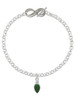 Silver Plated Green Christmas Light - Custom Engraved Infinity Toggle Bracelet: Personalized Jewelry Gift - Names, Initials, Dates, Bible Verses