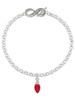 Silver Plated Red Christmas Light - Custom Engraved Infinity Toggle Bracelet: Personalized Jewelry Gift - Names, Initials, Dates, Bible Verses