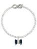 Silver Plated Blue Torah Scroll - Custom Engraved Infinity Toggle Bracelet: Personalized Jewelry Gift - Names, Initials, Dates, Bible Verses