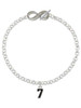Silver Plated Black Number - 7 - Custom Engraved Infinity Toggle Bracelet: Personalized Jewelry Gift - Names, Initials, Dates, Bible Verses