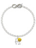 Silver Plated Love with Tennis Ball - Custom Engraved Infinity Toggle Bracelet: Personalized Jewelry Gift - Names, Initials, Dates, Bible Verses