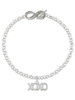 Silver Plated XOXO - Custom Engraved Infinity Toggle Bracelet: Personalized Jewelry Gift - Names, Initials, Dates, Bible Verses