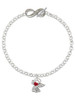Silver Plated Lined Angel with Red Heart - Custom Engraved Infinity Toggle Bracelet: Personalized Jewelry Gift - Names, Initials, Dates, Bible Verses