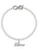 Silver Plated Lil Sister Cutout - Custom Engraved Infinity Toggle Bracelet: Personalized Jewelry Gift - Names, Initials, Dates, Bible Verses