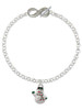 Silver Plated White Enamel Snowman - Custom Engraved Infinity Toggle Bracelet: Personalized Jewelry Gift - Names, Initials, Dates, Bible Verses