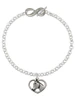 Silver Plated Heart with Horse Head - Custom Engraved Infinity Toggle Bracelet: Personalized Jewelry Gift - Names, Initials, Dates, Bible Verses