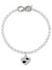 Silver Plated Music Note in Heart - Custom Engraved Infinity Toggle Bracelet: Personalized Jewelry Gift - Names, Initials, Dates, Bible Verses