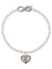 Silver Plated Ballet Shoe in Heart - Custom Engraved Infinity Toggle Bracelet: Personalized Jewelry Gift - Names, Initials, Dates, Bible Verses