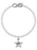 Silver Plated Wish Star - Custom Engraved Infinity Toggle Bracelet: Personalized Jewelry Gift - Names, Initials, Dates, Bible Verses