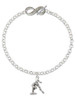 Silver Plated Gymnast Balance Beam - Custom Engraved Infinity Toggle Bracelet: Personalized Jewelry Gift - Names, Initials, Dates, Bible Verses
