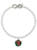 Enamel Wreath with Bow - Custom Engraved Infinity Toggle Bracelet: Personalized Jewelry Gift - Names, Initials, Dates, Bible Verses