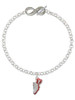 Silver Plated Red Running Shoe - Custom Engraved Infinity Toggle Bracelet: Personalized Jewelry Gift - Names, Initials, Dates, Bible Verses