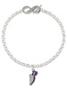 Silver Plated Purple Running Shoe - Custom Engraved Infinity Toggle Bracelet: Personalized Jewelry Gift - Names, Initials, Dates, Bible Verses