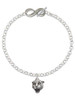 Silver Plated Small Jaguar - Mascot - Custom Engraved Infinity Toggle Bracelet: Personalized Jewelry Gift - Names, Initials, Dates, Bible Verses