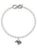 Silver Plated Small Falcon - Mascot - Custom Engraved Infinity Toggle Bracelet: Personalized Jewelry Gift - Names, Initials, Dates, Bible Verses