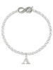 Silver Plated Large Initial - A - Custom Engraved Infinity Toggle Bracelet: Personalized Jewelry Gift - Names, Initials, Dates, Bible Verses