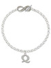 Silver Plated Large Initial - Q - Custom Engraved Infinity Toggle Bracelet: Personalized Jewelry Gift - Names, Initials, Dates, Bible Verses