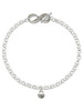 Silver Plated Mini Scroll Heart - Custom Engraved Infinity Toggle Bracelet: Personalized Jewelry Gift - Names, Initials, Dates, Bible Verses