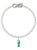 Silver Plated Hot Blue Seahorse - Custom Engraved Infinity Toggle Bracelet: Personalized Jewelry Gift - Names, Initials, Dates, Bible Verses