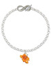 Silver Plated Hot Orange Hibiscus Flower - Custom Engraved Infinity Toggle Bracelet: Personalized Jewelry Gift - Names, Initials, Dates, Bible Verses