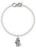 Silver Plated Golf Club Bag - Custom Engraved Infinity Toggle Bracelet: Personalized Jewelry Gift - Names, Initials, Dates, Bible Verses