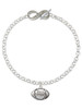 Silver Plated Large Football - Custom Engraved Infinity Toggle Bracelet: Personalized Jewelry Gift - Names, Initials, Dates, Bible Verses