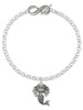 Silver Plated Mermaid - Custom Engraved Infinity Toggle Bracelet: Personalized Jewelry Gift - Names, Initials, Dates, Bible Verses