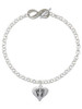 Silver Plated Heart with Baby Feet - Custom Engraved Infinity Toggle Bracelet: Personalized Jewelry Gift - Names, Initials, Dates, Bible Verses