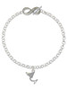 Silver Plated Martini Drink with Olive - Custom Engraved Infinity Toggle Bracelet: Personalized Jewelry Gift - Names, Initials, Dates, Bible Verses