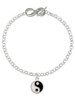 Silver Plated Enamel Yin and Yang - Custom Engraved Infinity Toggle Bracelet: Personalized Jewelry Gift - Names, Initials, Dates, Bible Verses