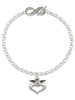 Silver Plated Guardian Angel over Heart - Custom Engraved Infinity Toggle Bracelet: Personalized Jewelry Gift - Names, Initials, Dates, Bible Verses