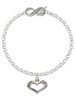 Silver Plated Heart with 3 AB Crystals - Believe Faith Prayer - Custom Engraved Infinity Toggle Bracelet: Personalized Jewelry Gift - Names, Initials, Dates, Bible Verses