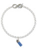 Silver Plated 3-D Blue Baby Bottle - Custom Engraved Infinity Toggle Bracelet: Personalized Jewelry Gift - Names, Initials, Dates, Bible Verses