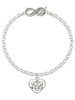 Silver Plated Celtic Knot Heart - Custom Engraved Infinity Toggle Bracelet: Personalized Jewelry Gift - Names, Initials, Dates, Bible Verses