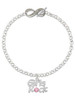 Silver Plated Girls Rock with Light Pink Crystal - Custom Engraved Infinity Toggle Bracelet: Personalized Jewelry Gift - Names, Initials, Dates, Bible Verses