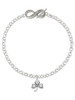 Silver Plated Antiqued Shamrock - Custom Engraved Infinity Toggle Bracelet: Personalized Jewelry Gift - Names, Initials, Dates, Bible Verses