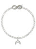 Silver Plated Tiara - Custom Engraved Infinity Toggle Bracelet: Personalized Jewelry Gift - Names, Initials, Dates, Bible Verses