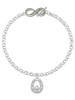 Silver Plated Horseshoe with Clear Crystal - Custom Engraved Infinity Toggle Bracelet: Personalized Jewelry Gift - Names, Initials, Dates, Bible Verses