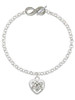 Silver Plated Small Celtic Heart Knot - Custom Engraved Infinity Toggle Bracelet: Personalized Jewelry Gift - Names, Initials, Dates, Bible Verses