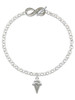 Silver Plated Ice Cream Cone - Custom Engraved Infinity Toggle Bracelet: Personalized Jewelry Gift - Names, Initials, Dates, Bible Verses