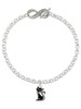 Silver Plated Black Sitting Cat - Custom Engraved Infinity Toggle Bracelet: Personalized Jewelry Gift - Names, Initials, Dates, Bible Verses