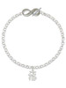 Silver Plated Chinese Symbol ''Good Luck'' - Custom Engraved Infinity Toggle Bracelet: Personalized Jewelry Gift - Names, Initials, Dates, Bible Verses