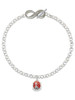 Silver Plated Red Enamel Firefighter Helmet - Custom Engraved Infinity Toggle Bracelet: Personalized Jewelry Gift - Names, Initials, Dates, Bible Verses