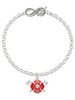 Silver Plated Red Fire Department Shield with Axes - Custom Engraved Infinity Toggle Bracelet: Personalized Jewelry Gift - Names, Initials, Dates, Bible Verses