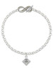Silver Plated 2-D ''Baby on Board'' Sign with Foot Print - Custom Engraved Infinity Toggle Bracelet: Personalized Jewelry Gift - Names, Initials, Dates, Bible Verses