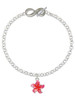 Silver Plated Hot Pink and Orange Plumeria Flower - Custom Engraved Infinity Toggle Bracelet: Personalized Jewelry Gift - Names, Initials, Dates, Bible Verses